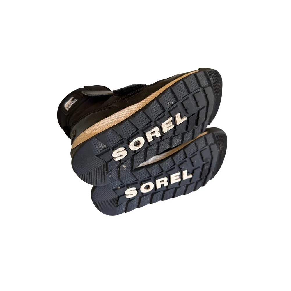 Sorel Snow Boots Black Whitney II Strap Waterproof Insulated NC3919-010 Kids 11